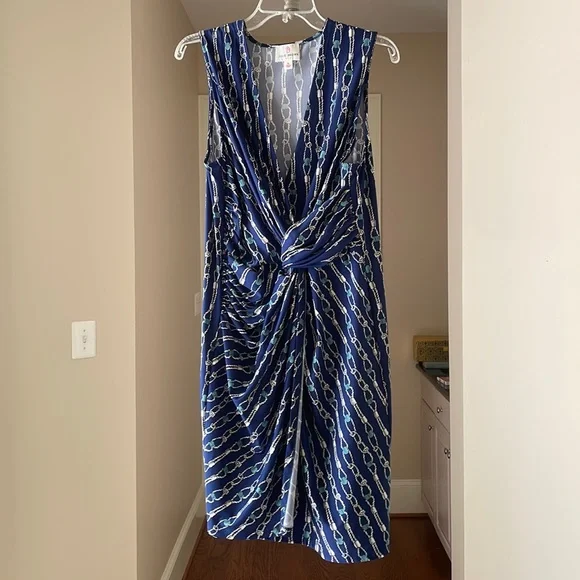 julie brown silk dress Julie Brown NWT Navy PREPPY PALM Silk Print Dress Size 2